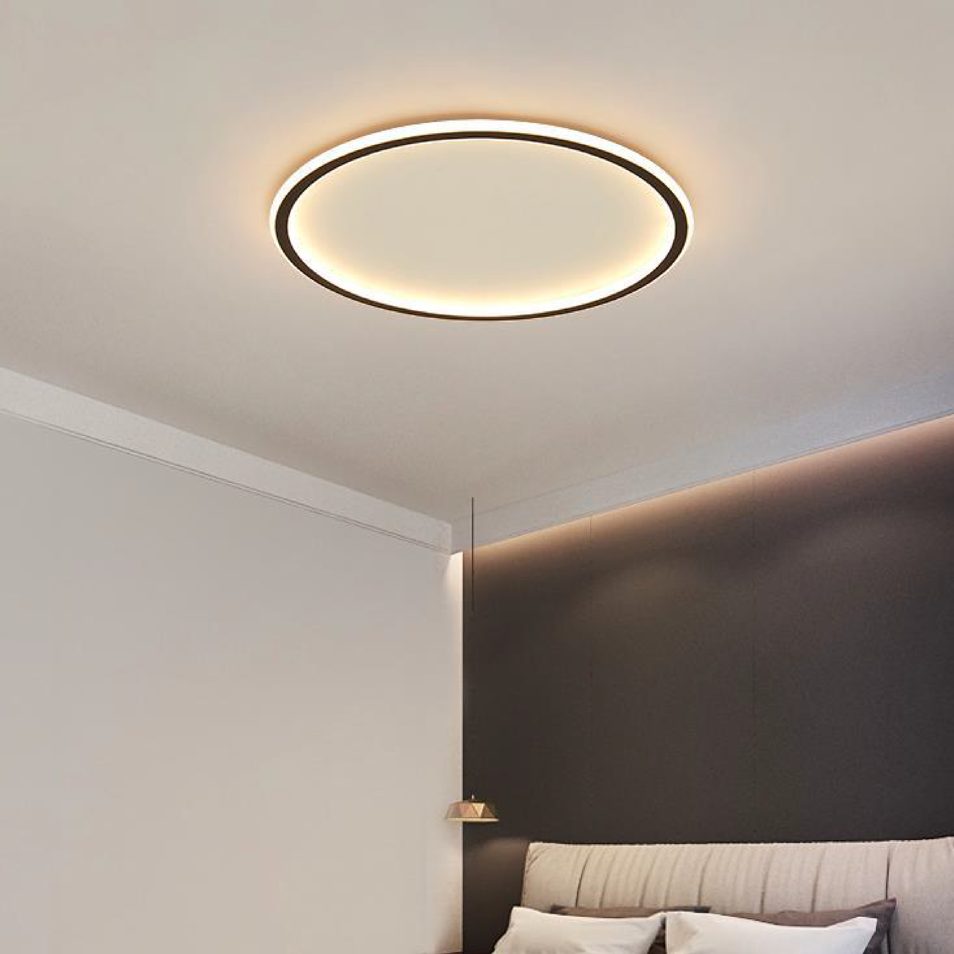 Skandinavisk rund minimal loftlampe