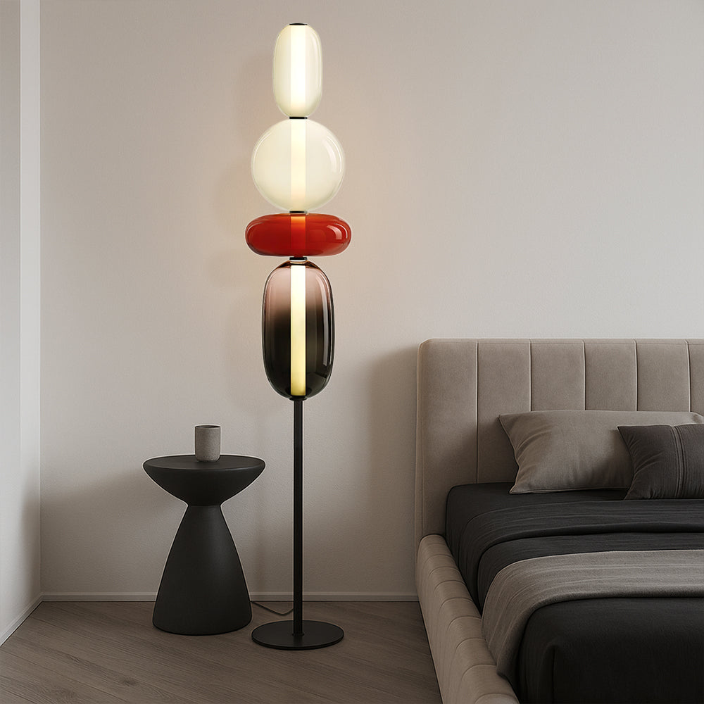 Farverig moderne glas-gulvlampe