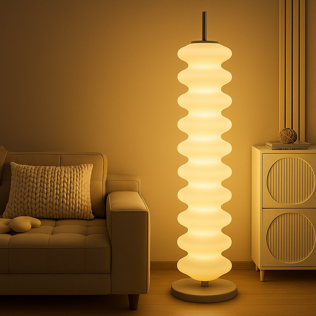Bølget skandinavisk LED-gulvlampe