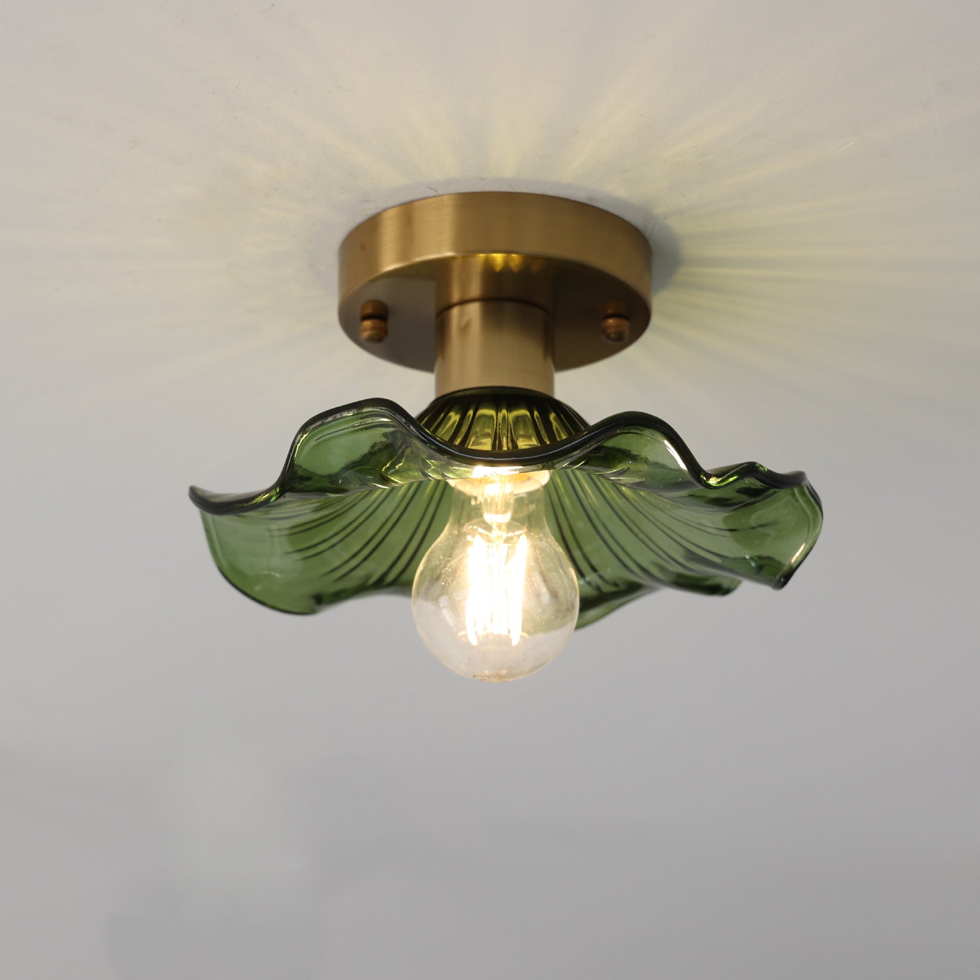 Elegant hibiscus loftlampe i glas