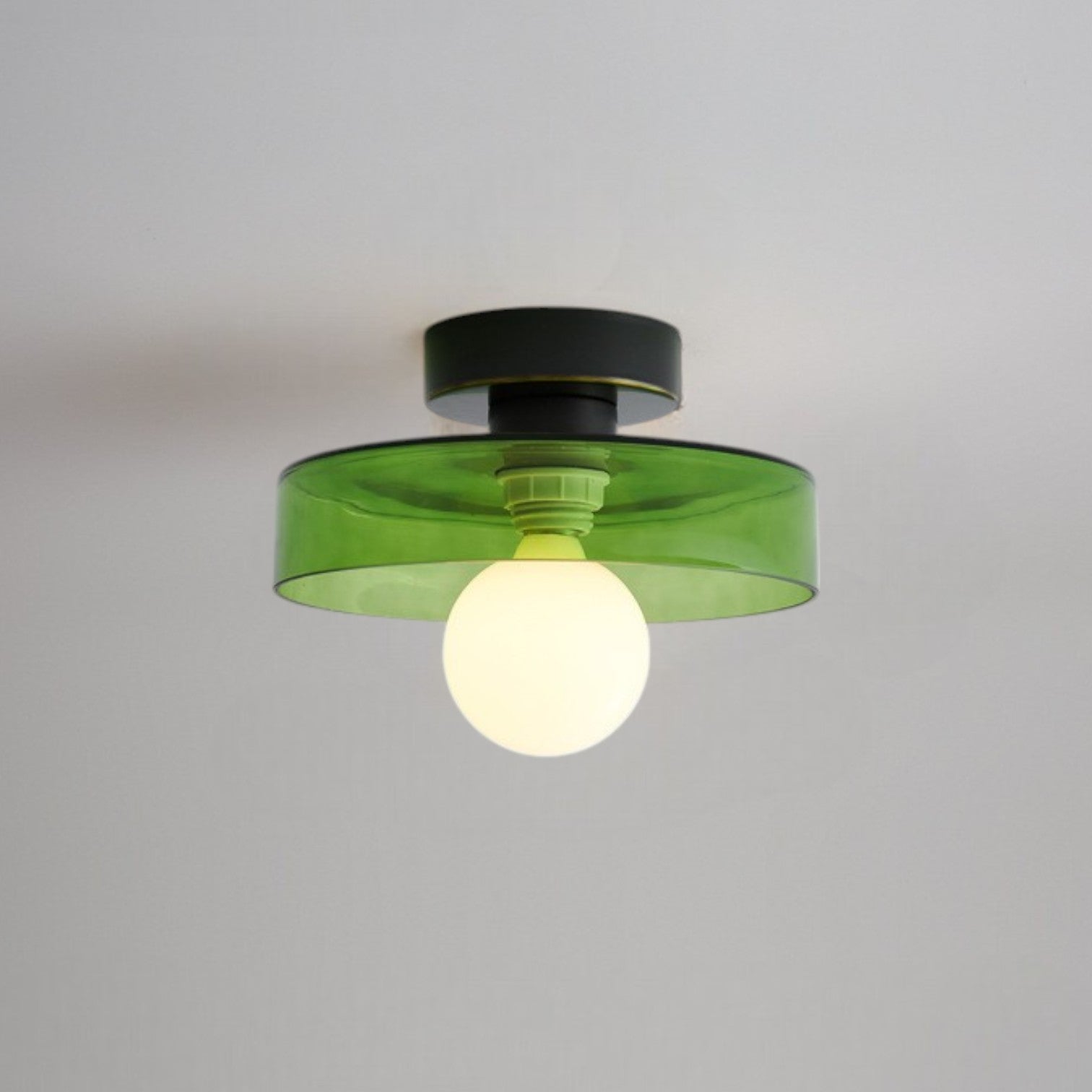 Bauhaus rund glas loftlampe
